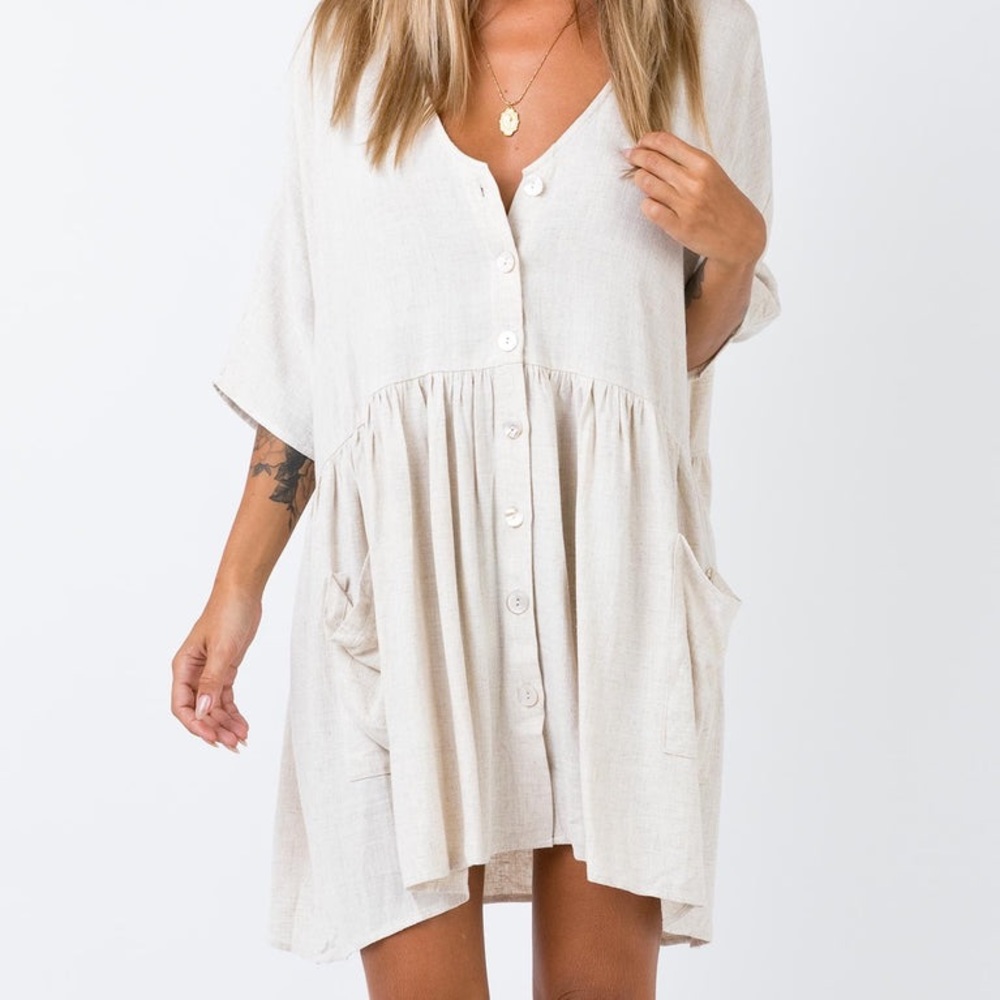 Princess Polly The Sandy Mini Dress Natural